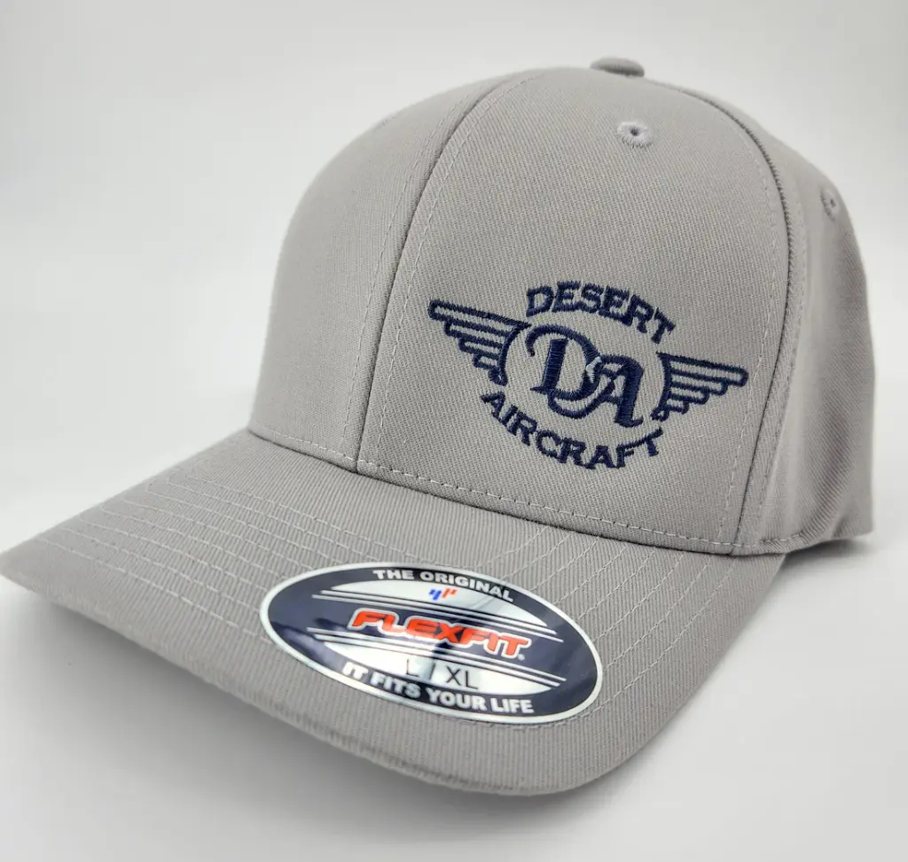 DA Flex Fit Hats - Gray/Navy Lettering L/XL