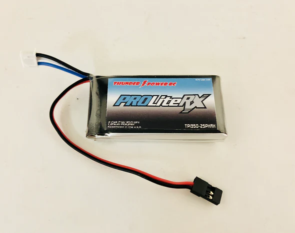 Thunder Power - 1350mAh 7.4V 20C LiPo - Receiver Battery with JR and EC3
